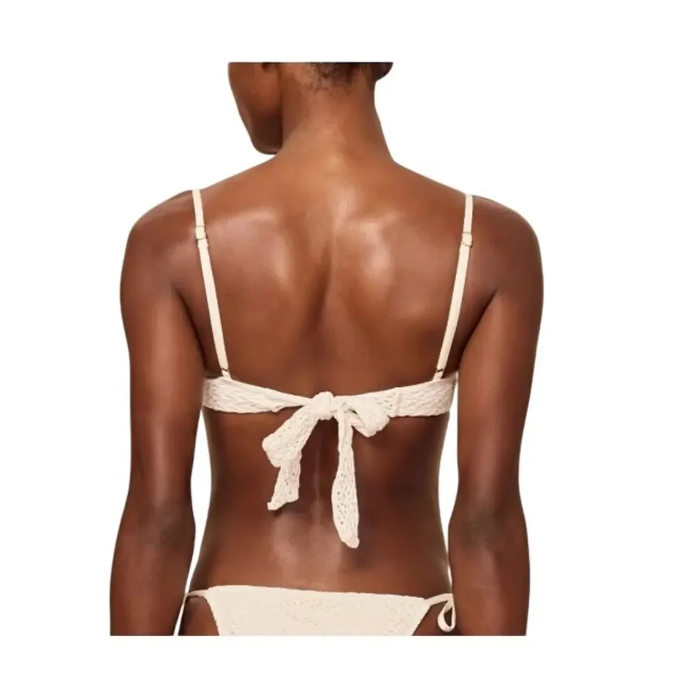 New Monday Swimwear Ivory Crochet Bikini Top VV - Picture 3 of 8